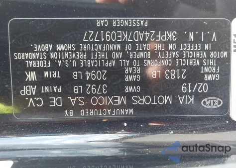 2019 Kia Forte Lxs z USA, uszkodzony, nr VIN 3KPF24AD7KE091727